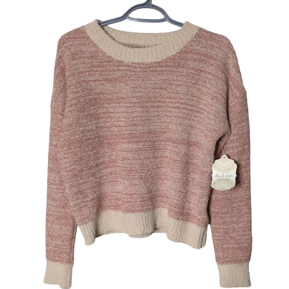 NWT Altar’d State Cinnabar Sweater Size Small Pink and Cream Oversized